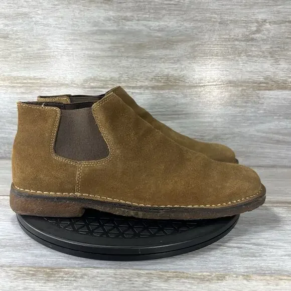 Johnston & Murphy Men's Brown Suede Leather Crepe Sole Chelsea Boots Size 9.5 M - Picture 3 of 9